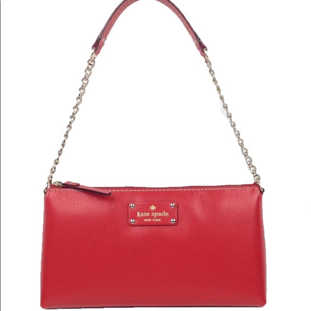 Kate Spade Red leather clutch